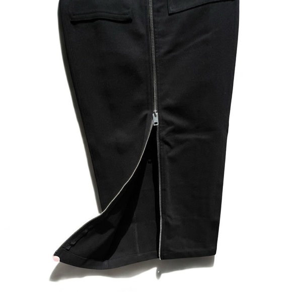 🌻NEW w/tags Diesel Black Full-Zip Midi Skirt in Milano Knit SIze 24/XS - Picture 7 of 15